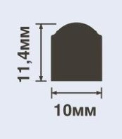 Молдинг HiWood D10 белый 11,4х10 мм 200 см Молдинг HiWood D10 белый 11,4х10 мм 200 см