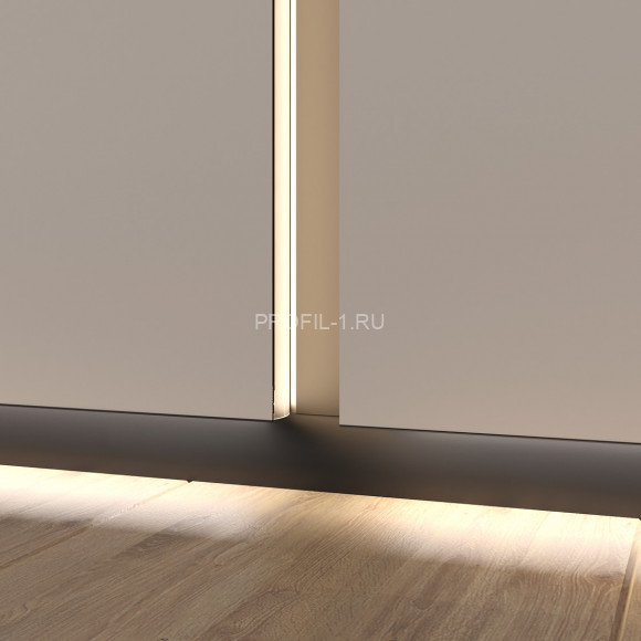 Алюминиевая теневая рейка Laconistiq Light черная 3м
