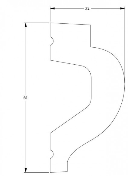 Молдинг Orac Decor Purotouch P3020 белый полиуретан 61х32 мм 2м Молдинг Orac Decor Purotouch P3020 белый полиуретан 61х32 мм 2м