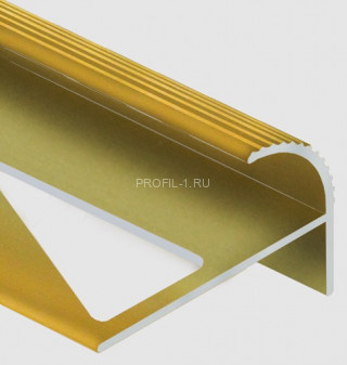 Алюминиевый профиль F-образный округлый с рифлением для ступеней 12 мм PV57-12 песок матовый 2,7 м Алюминиевый профиль F-образный округлый с рифлением для ступеней 12 мм PV57-12 песок матовый 2,7 м