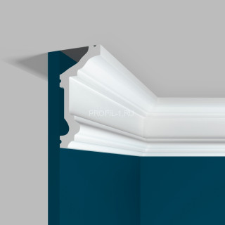 Потолочный плинтус Перфект Плюс P91 M белый ударопрочный 55х120 мм 2 м