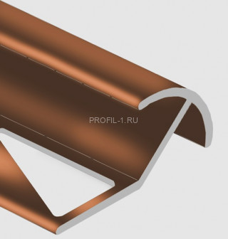 Профиль под плитку для наружных углов 12 мм алюминий PV71-11 коричневый блестящий 2,7 м Профиль под плитку для наружных углов 12 мм алюминий PV71-11 коричневый блестящий 2,7 м