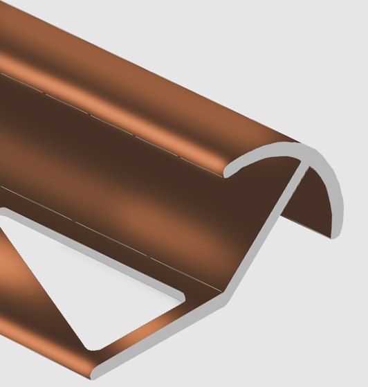 Профиль под плитку для наружных углов 12 мм алюминий PV71-11 коричневый блестящий 2,7 м
