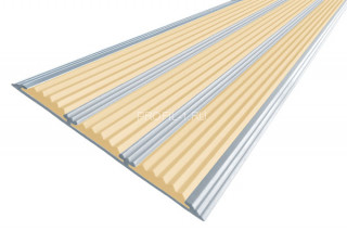 Одноуровневый порог алюминиевый противоскользящий 100 мм АП-100 бежевый 1,5 м