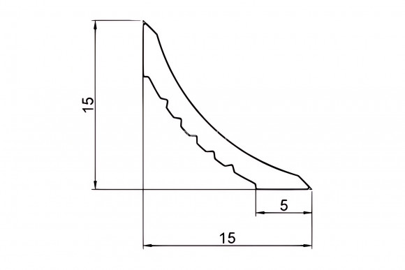 Алюминиевый напольный миниплинтус 15х15 мм Евротрим EWA 7956.00 золото 3 м