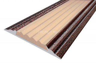 Алюминиевый порог 46 мм с резиновой вставкой одноуровневый АП-46-Антик медь-бежевый 3,0 м Алюминиевый порог 46 мм с резиновой вставкой одноуровневый АП-46-Антик медь-бежевый 3,0 м