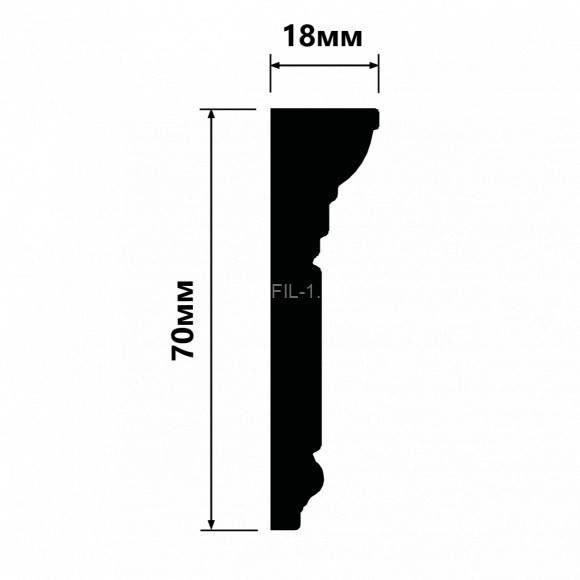 Потолочный плинтус HiWood M1702 белый 70х18 мм 2 метра Потолочный плинтус HiWood M1702 белый 70х18 мм 2 метра