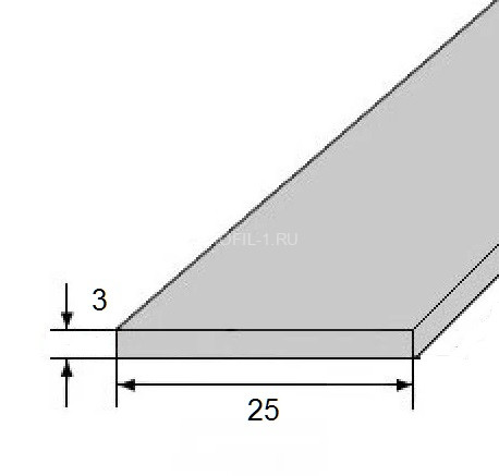 Алюминиевая полоса 25х3 мм 3 метра