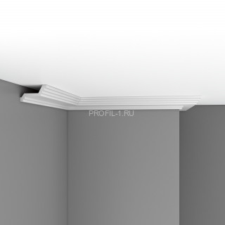 Плинтус потолочный 60х100х2400 мм Decomaster 96400 из полиуретана белый под покраску Плинтус потолочный 60х100х2400 мм Decomaster 96400 из полиуретана белый под покраску