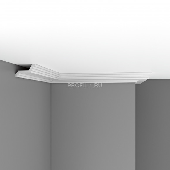 Плинтус потолочный  60х100х2400 мм Decomaster 96400 из полиуретана белый под покраску
