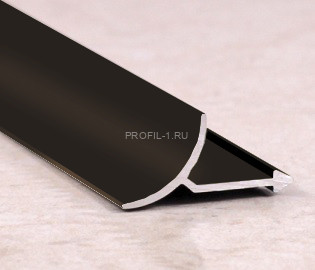 Внутренний профиль для плитки алюминий ПО-В9 черный глянец  2,7 м Внутренний профиль для плитки алюминий ПО-В9 черный глянец  2,7 м