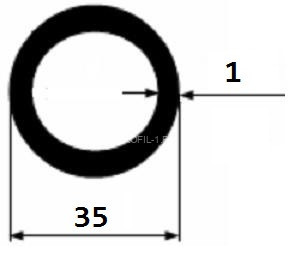 Алюминиевая труба 35х1 мм 3 м Алюминиевая труба 35х1 мм 3 м