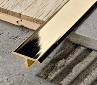 Латунный Т-образный профиль с фасками SP 10 ON 10х8 полированный 3м Латунный Т-образный профиль с фасками SP 10 ON 10х8 полированный 3м