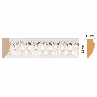 Молдинг DECOMASTER 101C-60 ДМ (33x15x2400) цвет Белый с шампанью Молдинг DECOMASTER 101C-60 ДМ (33x15x2400) цвет Белый с шампанью