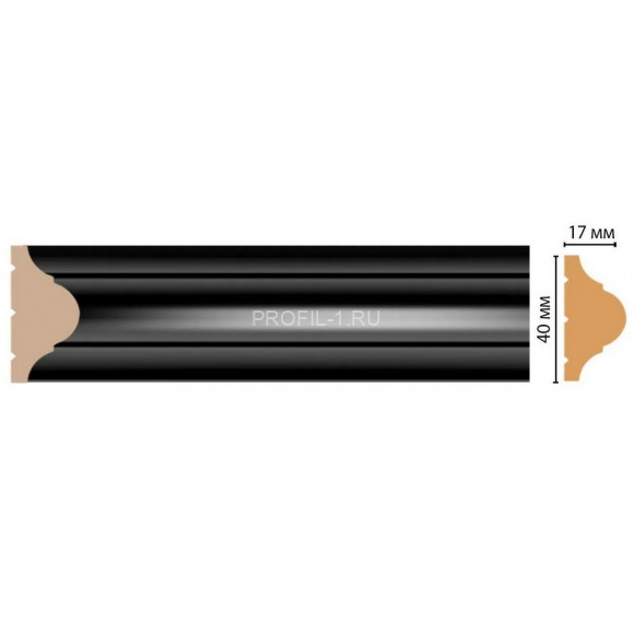 Молдинг DECOMASTER D002-195 (40x17x2400) цвет Черный глянец Молдинг DECOMASTER D002-195 (40x17x2400) цвет Черный глянец
