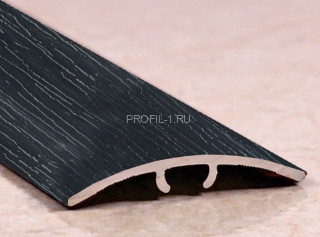 Алюминиевый порог ламинированный одноуровневый 30 мм ПО-31 210 Венге чёрный 2,7 м