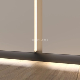 Алюминиевая рейка теневая Laconistiq Light светлое золото 3м