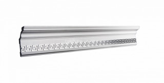 Потолочный плинтус Glanzepol GP-24 SILVER белый полистирол 140х53мм 2 м