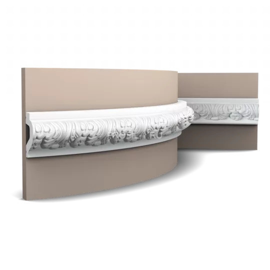 Гибкий молдинг Orac Decor Purotouch P3020F белый полиуретан 61х32 мм 2м