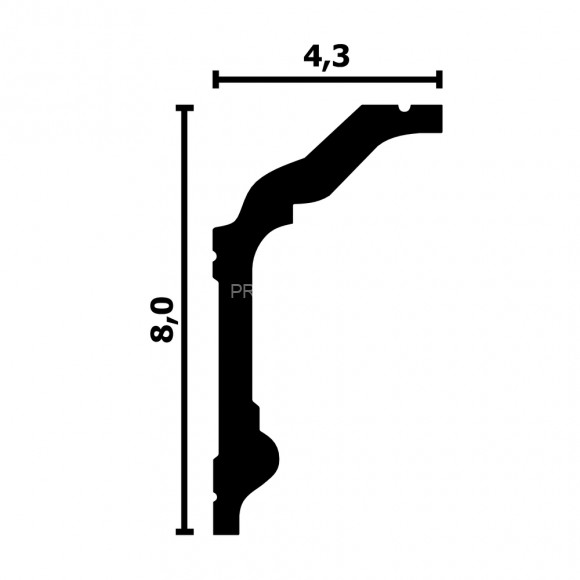 Потолочный плинтус Перфект Плюс P92 M белый ударопрочный 43х80 мм 2 м