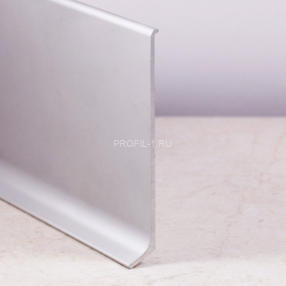 Алюминиевый напольный плинтус 80 мм ПЛ-80 без покрытия 3 м