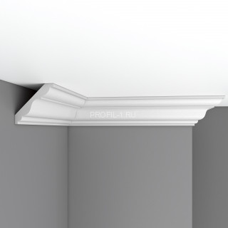 Плинтус потолочный 85х85х2400 мм Decomaster 96406 из полиуретана белый под покраску Плинтус потолочный 85х85х2400 мм Decomaster 96406 из полиуретана белый под покраску