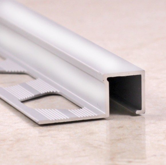 Алюминиевый П-профиль 10х10 мм ПО-П10х10 серебро глянец 2,7 м