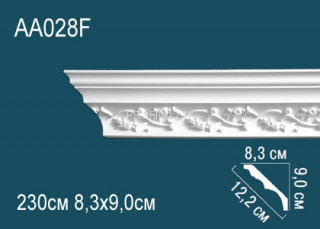 Потолочный плинтус гибкий с рисунком Перфект AA028F полиуретан 90х122х83 мм 230 см