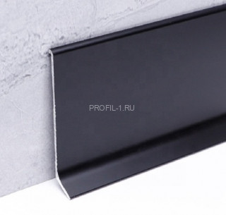 Алюминиевый плинтус напольный 40 мм ПТ-40 черный 3 м Алюминиевый плинтус напольный 40 мм ПТ-40 черный 3 м