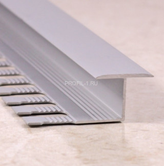 Алюминиевый Т-образный профиль закладной 16 мм ПЗ-10 серебро матовое 2,7 м