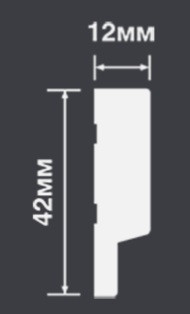 Финишный молдинг для панелей Hiwood LF124A BR396K под дерево 42х12 мм 2,7 м