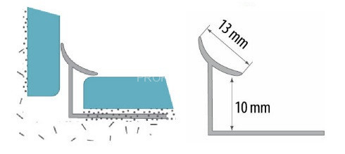 Внутренний угол ПВХ закладной для плитки 10 мм Cezar 134 Голубой бермуд 2,5 м (10 штук) Внутренний угол ПВХ закладной для плитки 10 мм Cezar 134 Голубой бермуд 2,5 м (10 штук)
