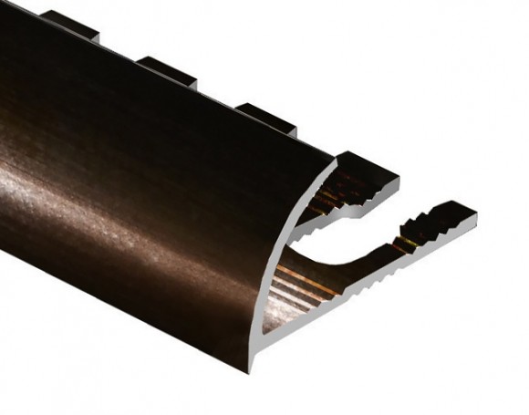 Профиль для плитки С-образный алюминий гибкий 10 мм PV20-07 бронза блестящая 2,7 м