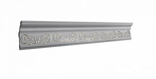 Потолочный плинтус Glanzepol GP-25 GOLD белый полистирол 140х53мм 2 м