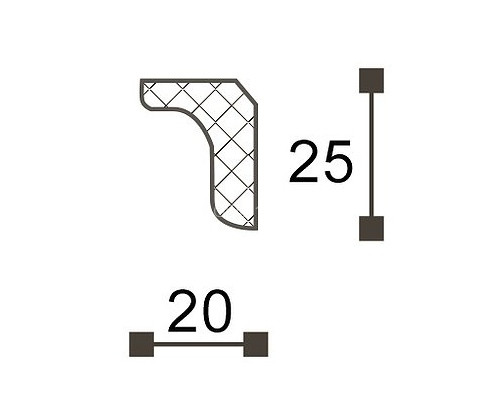 Потолочный плинтус NMC Nomastyl MO белый полистирол 20х25 мм 200 см