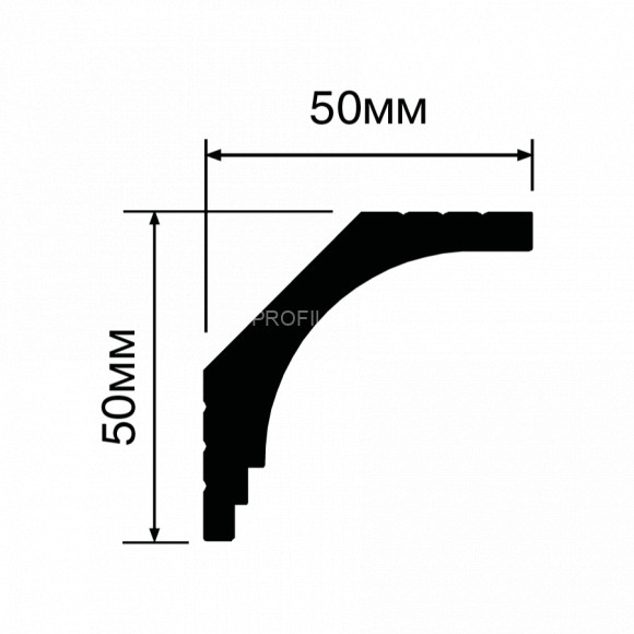 Потолочный плинтус HiWood A70 белый 50х50 мм 2 метра Потолочный плинтус HiWood A70 белый 50х50 мм 2 метра