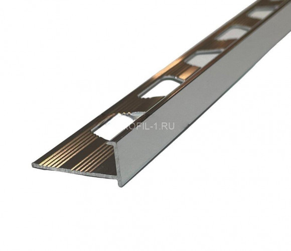 Алюминиевый L-профиль 12 мм ПО-203 серебро глянец 2.7 м