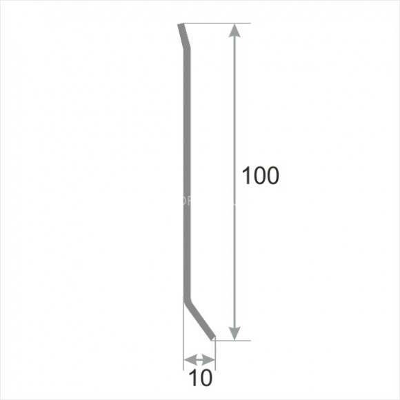 Напольный плинтус из нержавеющей стали 100 мм SY044-100H серебро глянец 2.5 м