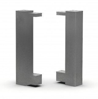 Комплект заглушек для напольного плинтуса 100 мм Диал 9141з серебро (пара левая+правая)