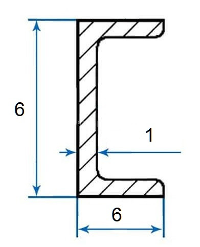 Швеллер алюминиевый П-профиль 6х6х6х1 мм 3м Швеллер алюминиевый П-профиль 6х6х6х1 мм 3м