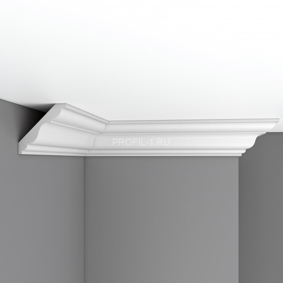 Плинтус потолочный гибкий FLEXIBLE 85х85х2400 мм Decomaster 96406 FL из полиуретана белый под покраску