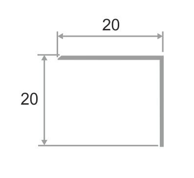 Декоративный уголок латунный 20х20 мм ЛПН-20х20 хром полированный 2,7 м