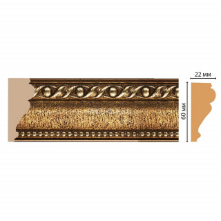Молдинг DECOMASTER 161-43 (60x22x2400) цвет Золото Молдинг DECOMASTER 161-43 (60x22x2400) цвет Золото