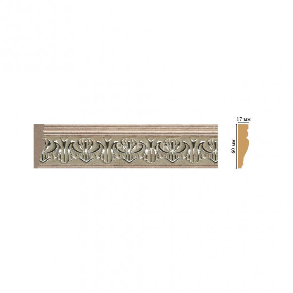 Молдинг DECOMASTER 161B-59 ДМ (60x17x2400) цвет Бежевый с серебром Молдинг DECOMASTER 161B-59 ДМ (60x17x2400) цвет Бежевый с серебром