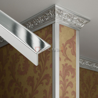 Латунный уголок 10х10 мм хром 270 см Латунный уголок 10х10 мм хром 270 см