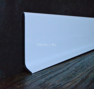 Алюминиевый плинтус напольный 40 мм ПТ-40 белый 3 м