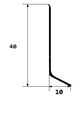 Алюминиевый плинтус напольный 40 мм ПТ-40 белый 3 м