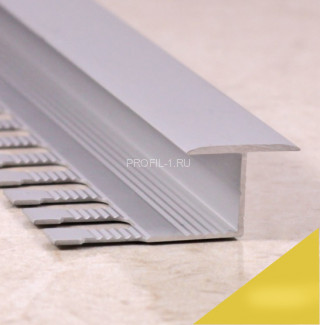 Алюминиевый Т-образный профиль закладной 16 мм ПЗ-10 золото матовое 2,7 м