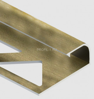 Профиль для плитки С-образный алюминий 8 мм PV13-08 шампань матовая 2,7 м