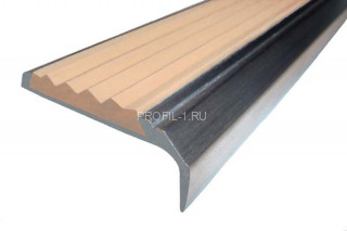 Алюминиевый порог угловой противоскользящий 42х23 мм АУ-42/23 без покрытия бежевый 2,7 м